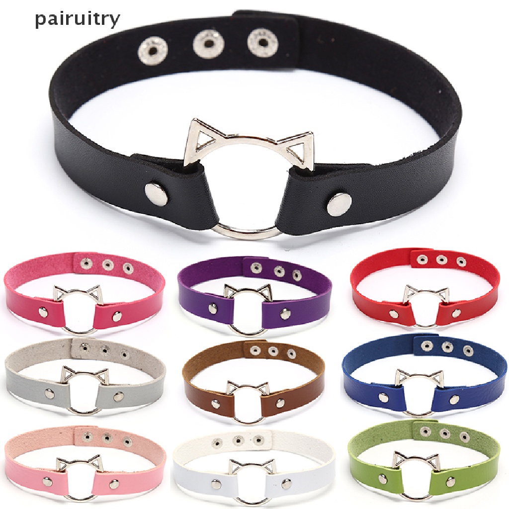Prt Kalung Choker Wanita Desain Kepala Kucing Hollow Gaya Sexy Adjustable Untuk Hadiah PRT