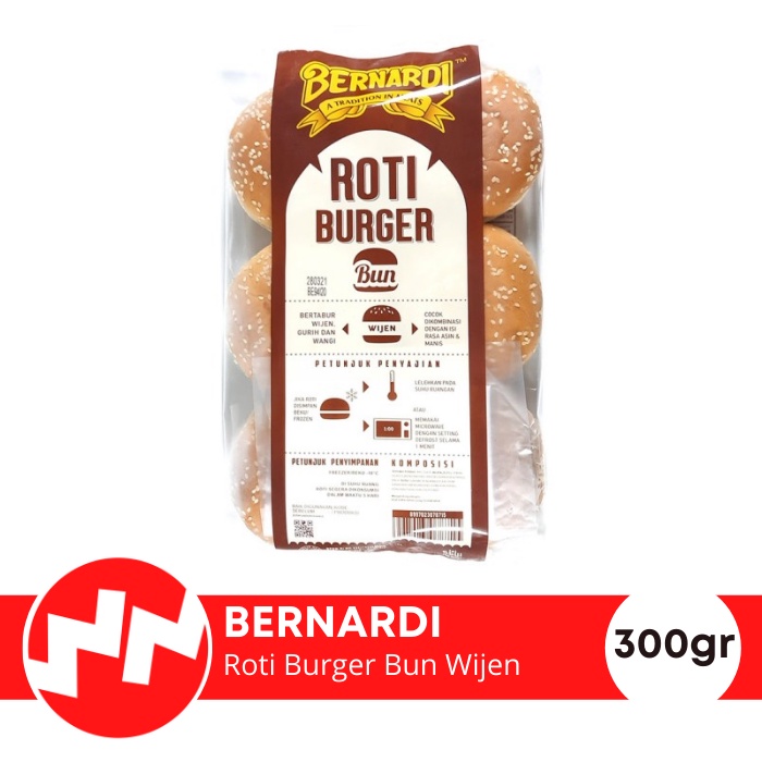 

Bernardi Roti Burger Bun Wijen isi 6