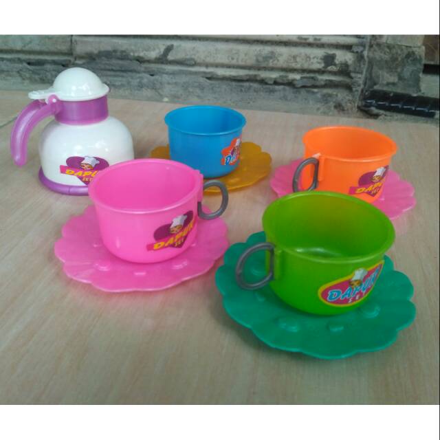 Mainan anak Cafe Kopi milk / Teh Milk  Dapur Set Teko dan Gelas murah