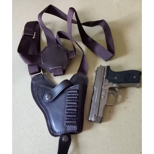 Holster sarung pistol dalam atau ketiak kulit asli