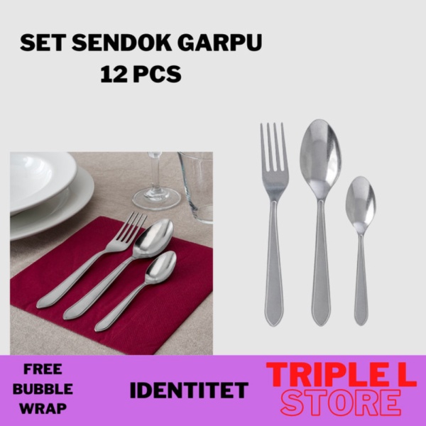 

Promo Set peralatan makan Sendok Makan Garpu 12 pcs Stainless Steel IDT Murah