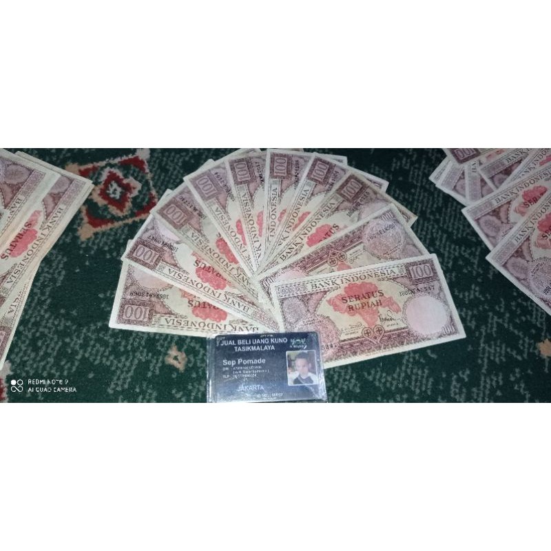 

100 rupiah seri bunga tahun 1959 bukan 500 seri bunga bukan 1000 seri bunga