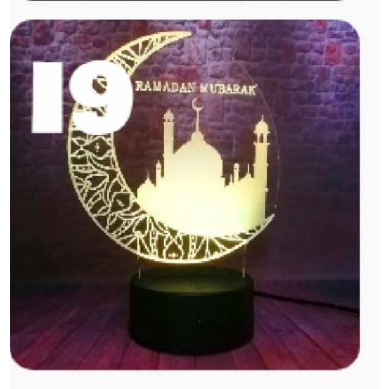 DISC% Lampu Hias 3D LED ALLAH , Ayat kursi, Allohuakbar , Alquran , Muhammad , ka'bah,ramadhan