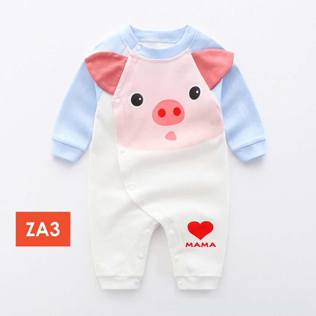 LAPAGO - Jumper Bayi Jumpsuit Baby Panjang Motif Kartun Animal 2021 usia 1 Bulan - 2 Tahun Type ZA