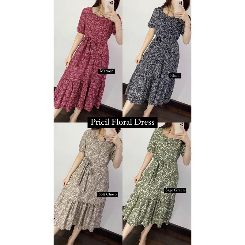 D0480 PRICIL FLORAL VINTAGE DRESS