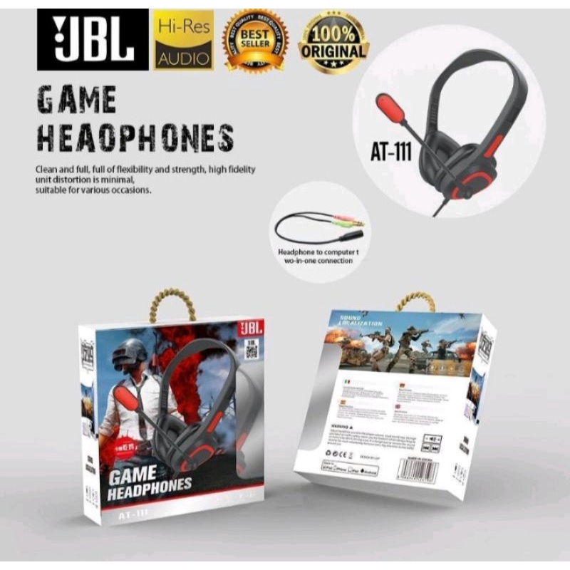 HEADPHONE GAMING AT-111 hedset bando gaming HF AT-111