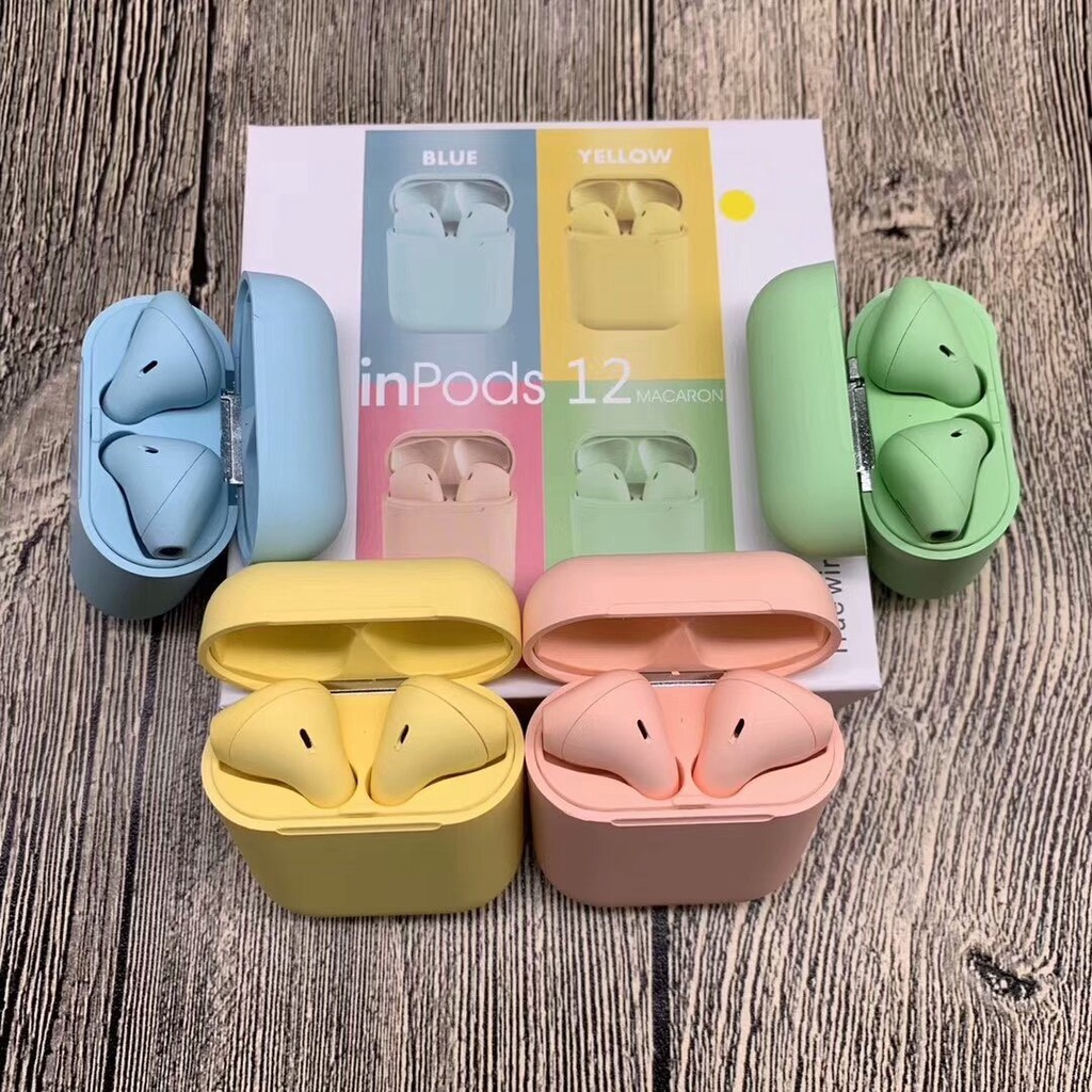 Macaron Headset Wireless Bluetooth I12 Extra Bass ( BINTANG ACC )