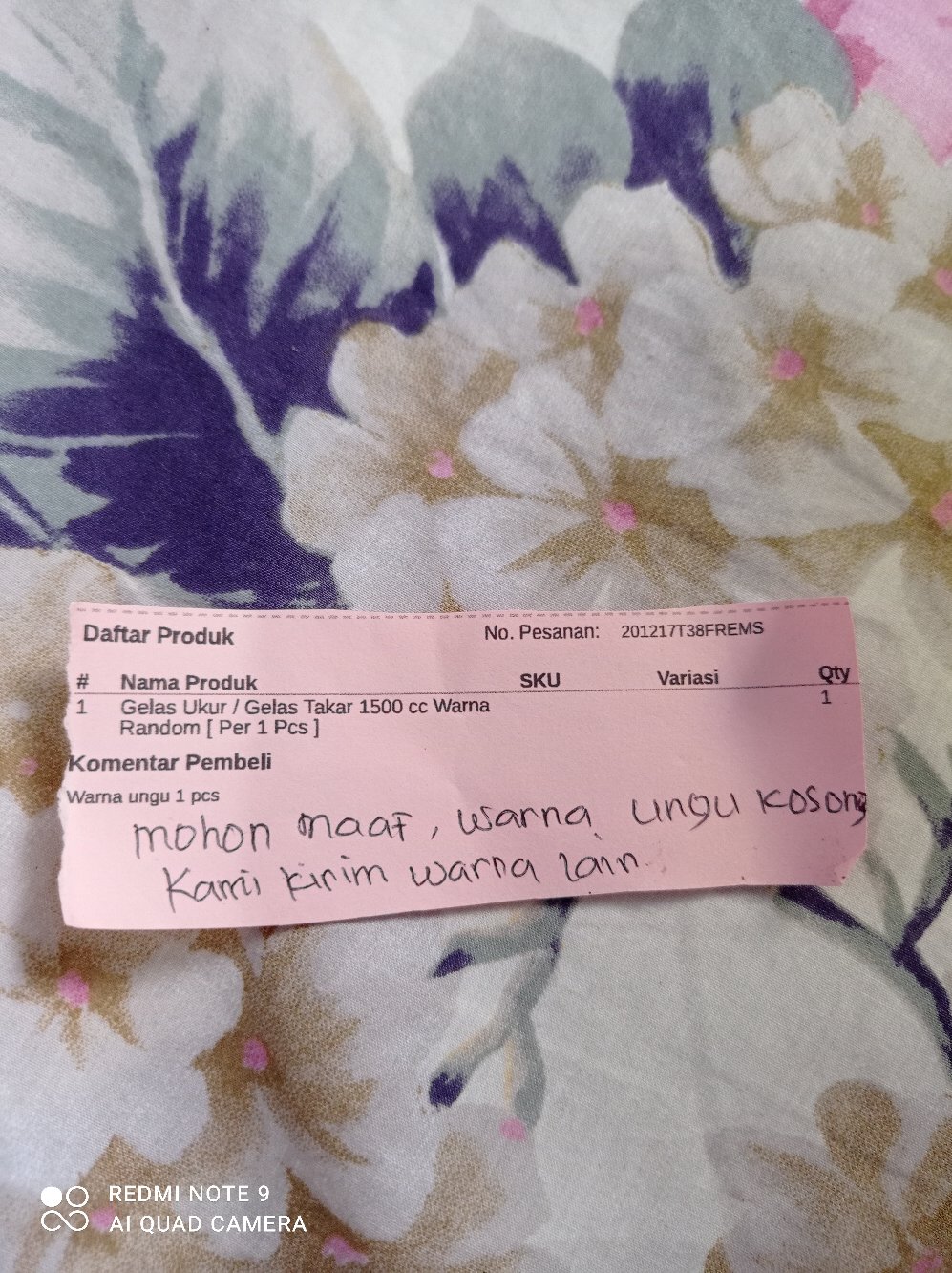 Gelas Ukur / Gelas Takar 1500 Cc Warna Random [ Per 1 Pcs ]