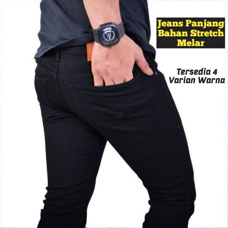 CELANA PRIA JEANS HITAM PANJANG STRETCH NGARET MELAR SLIMFIT JEANS / LEVIS JEANS PRIA / PENSIL JEANS LESFARINGO