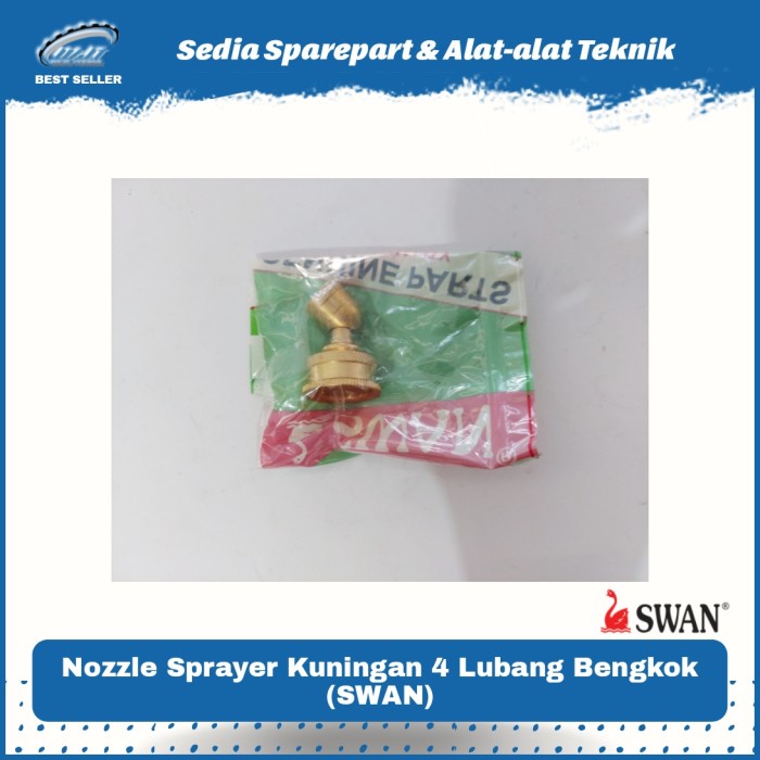 Nozzle Nozel Sprayer Spuyer Kuningan 4 Lubang Bengkok SWAN
