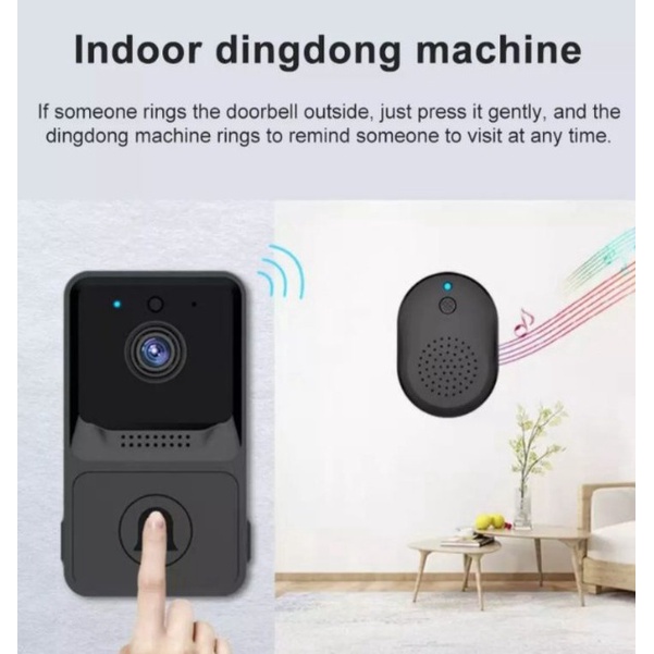 Bel rumah tanpa kabel Door BELL WITH CAMERA WiFi Video  DOORBELL - Bel Pintu Pintar Kamera (Wireless)