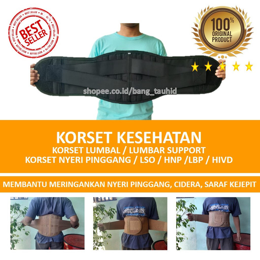 Korset Pinggang Pria Wanita Kesehatan Saraf Kejepit Pelangsing Perut