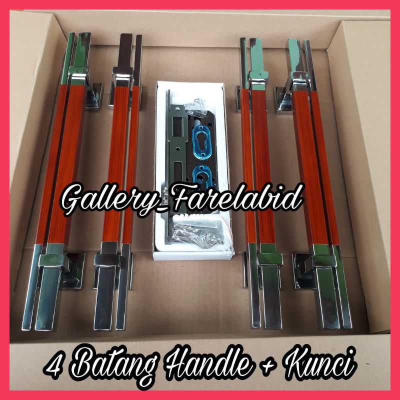 Handle Pintu Rumah Stainless Steel Grafir 60 Cm Set Kunci Gagang Pintu Rumah Modern 45 Cm Set Body Kunci Pegangan Pintu Kupu Tarung Set Tarikan Pintu Rumah Minimalis 33 Cm