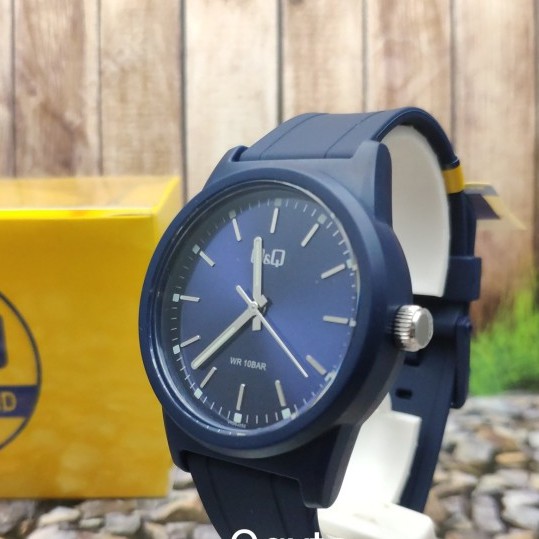[COD] Jam Tangan Pria Q&Q QQ Analog Strap Karet Biru VR35J032Y Original KEREN KOTAK KADO TERBARU