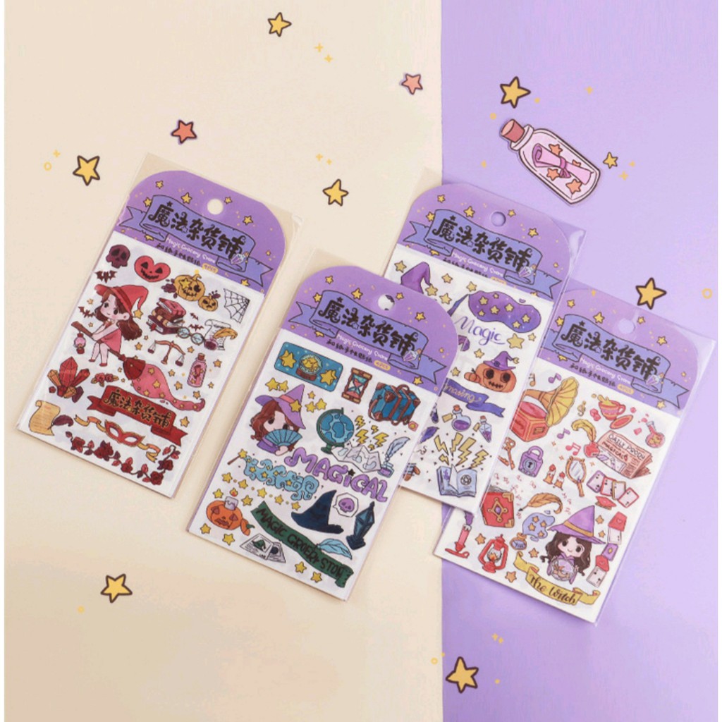 

4pcs Stiker Kertas Gambar Perempuan Ajaib Untuk Scrapbook Diy
