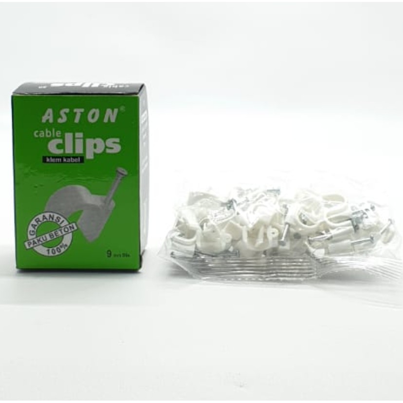 Aston 9mm Klem Kabel Paku Beton Garansi 100% 50 Pcs