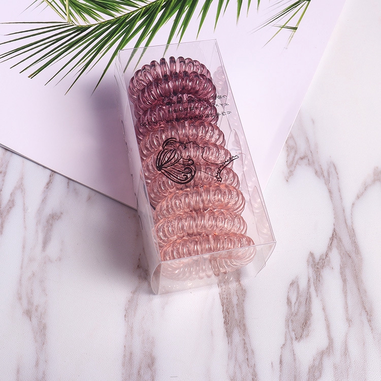 9Pcs Mode Colorful Plastik Ikat Rambut Korea Elastis Karet Gelang Telepon Kabel Kawat Ikatan Rambut Set Gadis Ponytail Aksesoris Rambut-4