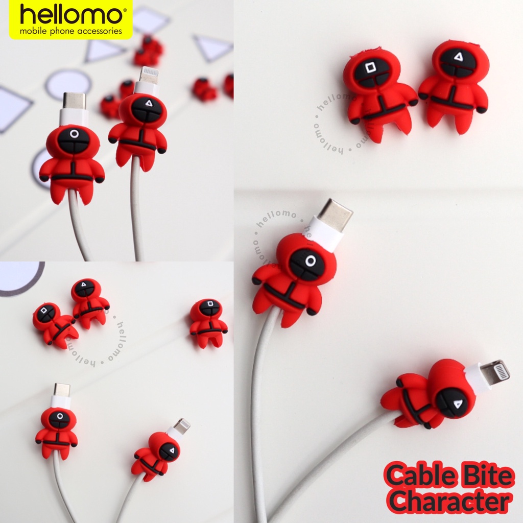 Cable Bite Squid Game Pelindung Kabel Squid Games Cable Saver Karakter Korea Cable Protector Squid Game