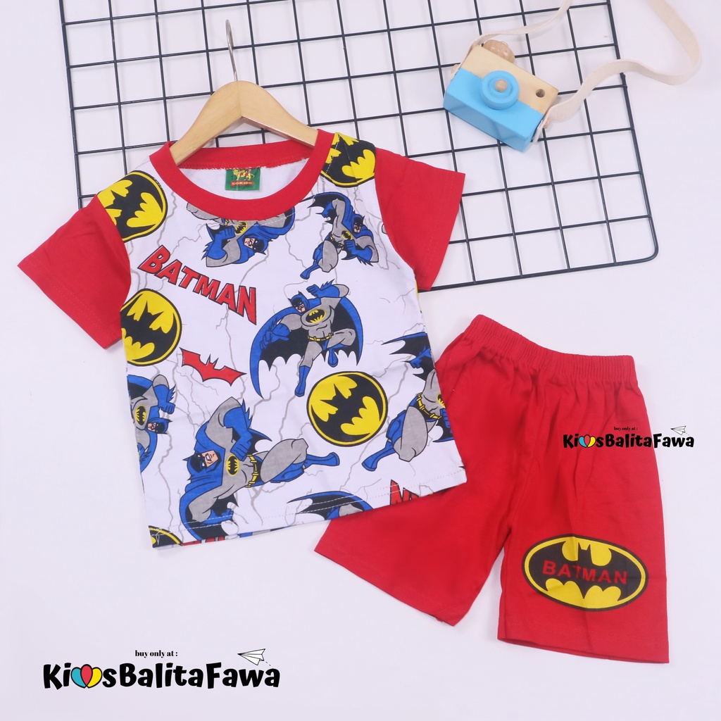 Setelan Heroes uk 1-10 Tahun / Set Celana Pendek Karakter Baju Murah Kaos Murah Anak Laki Cowok