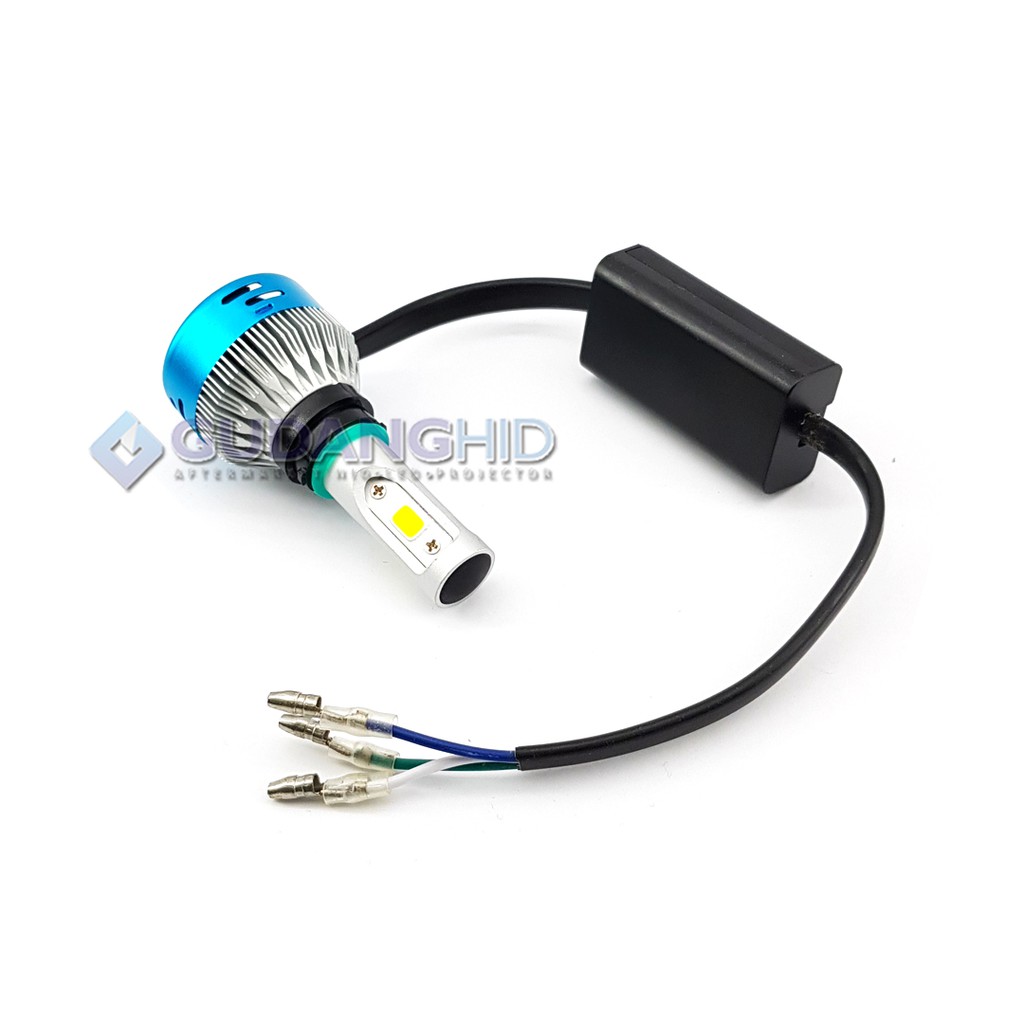 Lampu LED Motor 3 Sisi AC DC H6 H4 40W 4000 Lumen LED 6 Sisi Kalah Terang