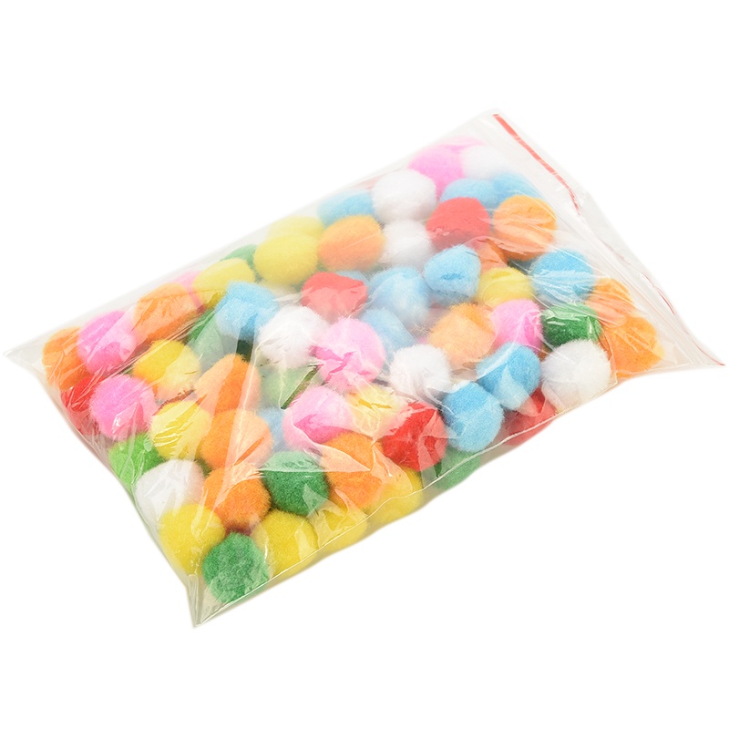 100 Pcs Pom Poms Lembut Warna Campur Ukuran 10mm 30mm 40mm Untuk Kerajinan Anak