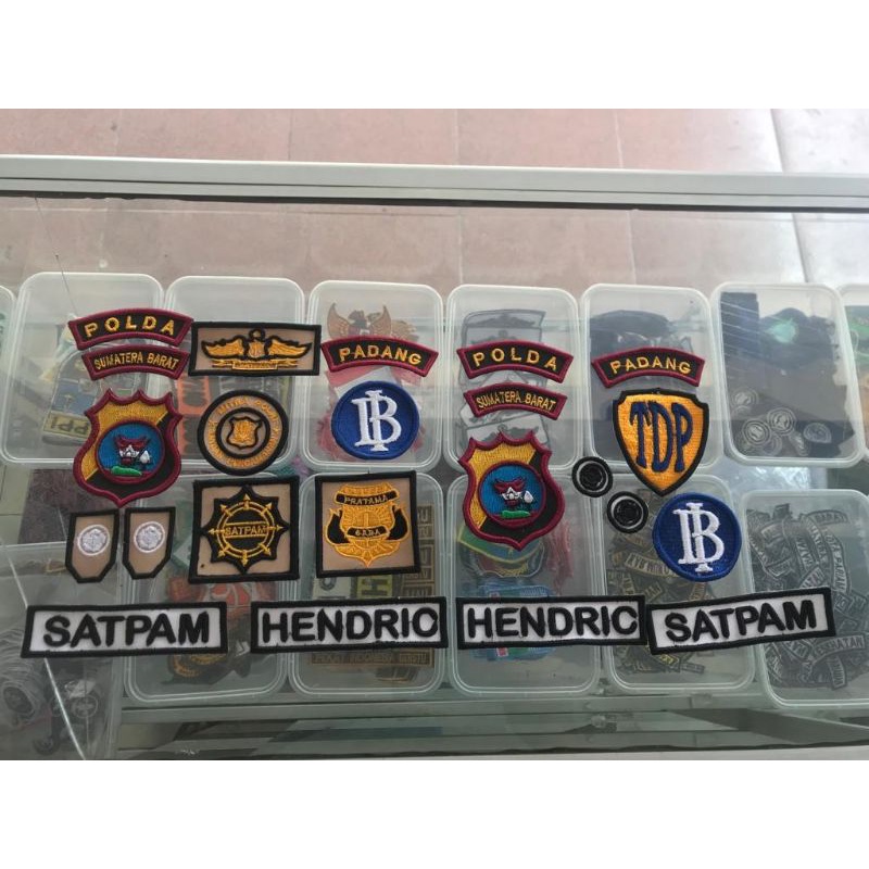 Atribut satpam lengkap bordir timbul
