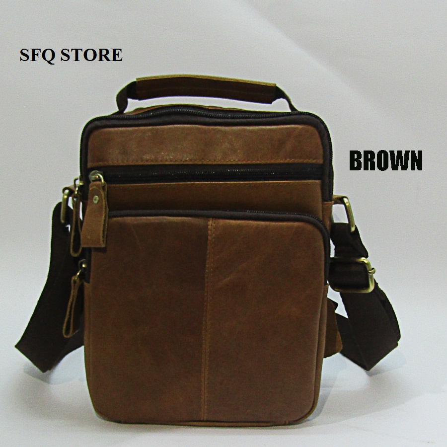 Man Sling Bag Kulit/ Tas Selempang Kulit Pria Impor Premium