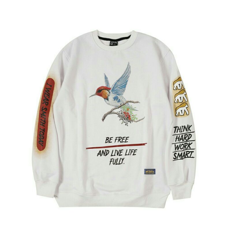 House Of Smith Crewneck Crebird White (Last Stok XL)
