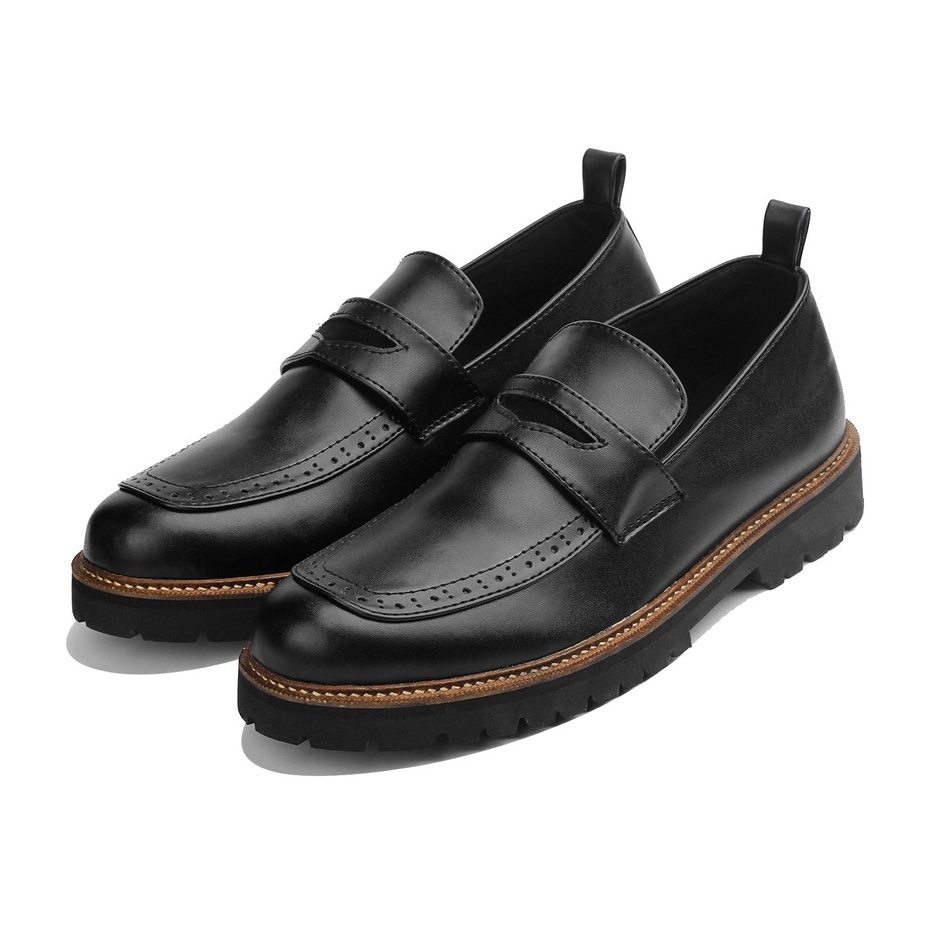 ELDAR BLACK |ManNeedMe x GIANT FLAMES| Sepatu Loafers Pria Pantofel Formal ORIGINAL