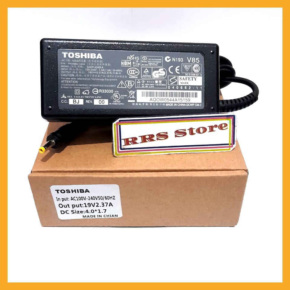 Adaptor Charger  19V 2.37A 4.0 * 1.7mm PA3822U-1ACA PA5044U-1ACA PA5096U-1ACA PA5177U-1AC3 Toshiba Satellite C50 C55 C75 E45T L50 L55 L55D L75 S50 S55 S70 S75 L955 P840 P845T S955