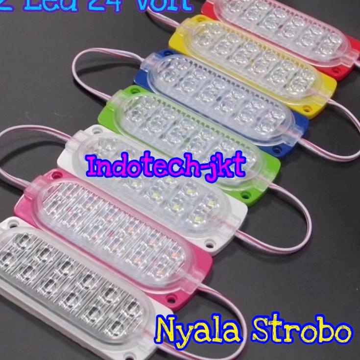 【 Lampu Kolong Truk Bis 24 Volt 12 Led Nyala Kedip 【