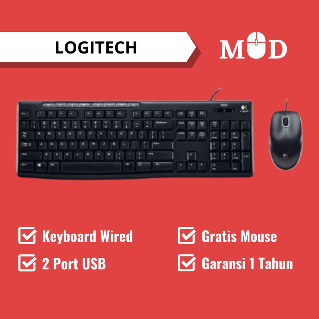 Logitech Media Combo Keyboard dan Mouse Laptop Komputer PC Logitech
