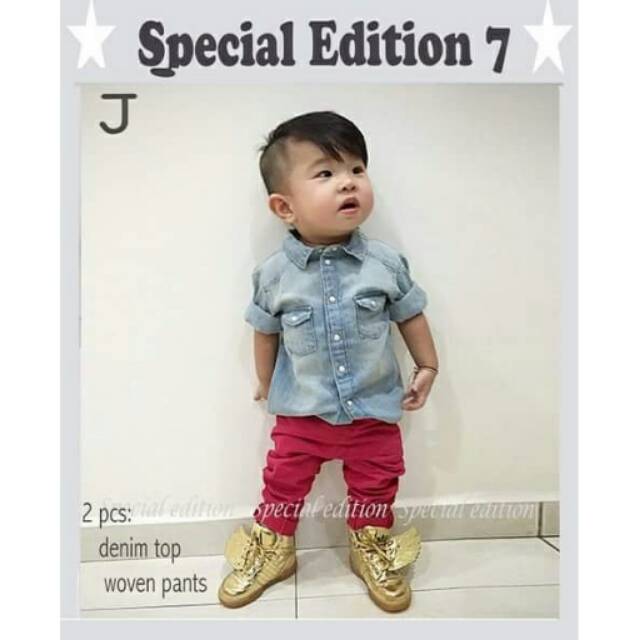 GW SE Setelan Anak Laki-Laki Denim Top set Jeans