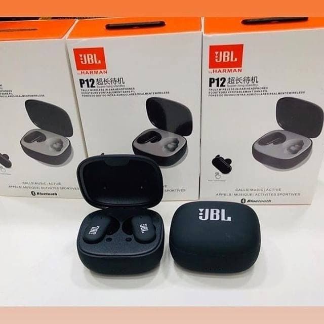 HEADSET BLUETOOTH JBL P12 TWS ORIGINAL PUREBASS WIRELESS EARPHONE P-12