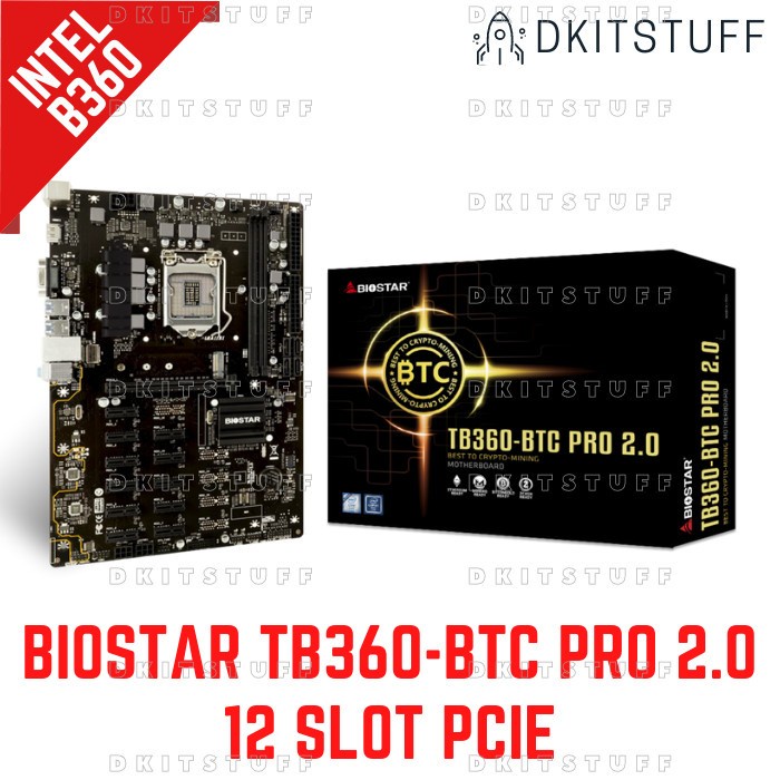 {GoodStore} BIOSTAR TB360-BTC PRO Intel B360 LGA1151 DDR4 ATX Mining Motherboard - TB360-BTC PRO Ber