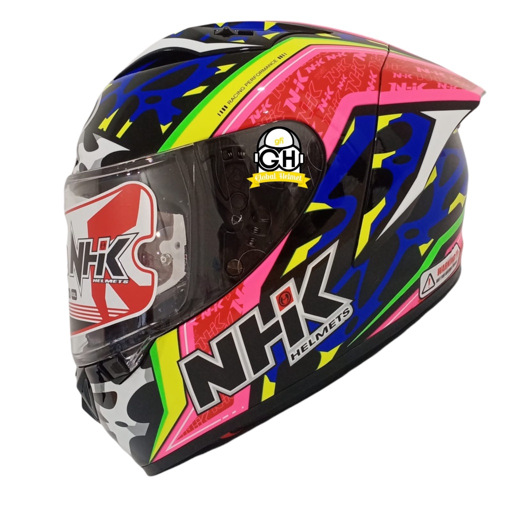 HELM NHK GP R TECH STREET R45 BLACK PINK GLOSSY