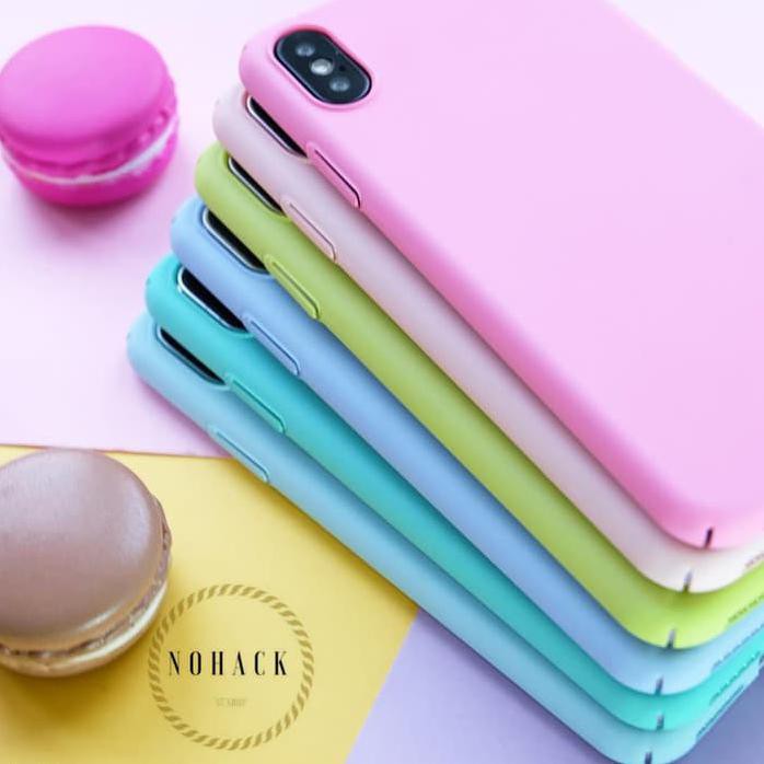 CANDY MACAROON CASE IPHONE 5 5S SE 6 6+ 6S 6S+ 7 7+ 8 8+ X PLUS POLOS - SOFT PINK