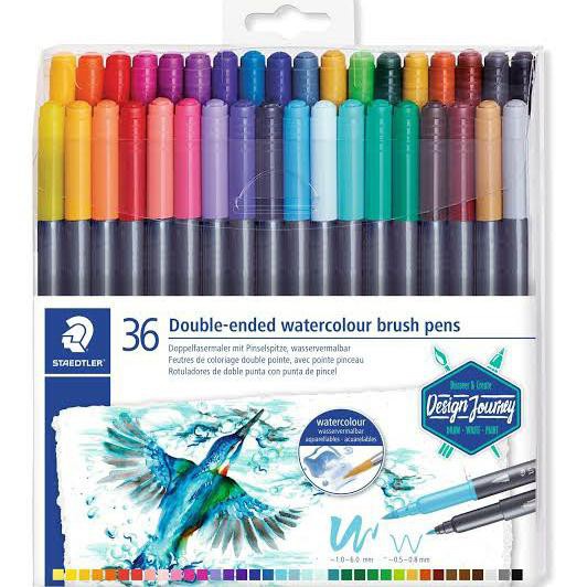 

Kaligrafi / Set 36 Warna Spidol Staedtler Double Ended Watercolour Brush Pens Murah Meriah Ready