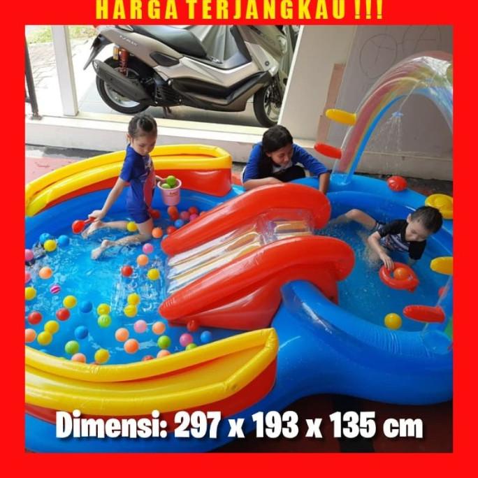 INTEX Kolam Renang Mandi Bola Karet Perosotan Anak Besar Jumbo Murah