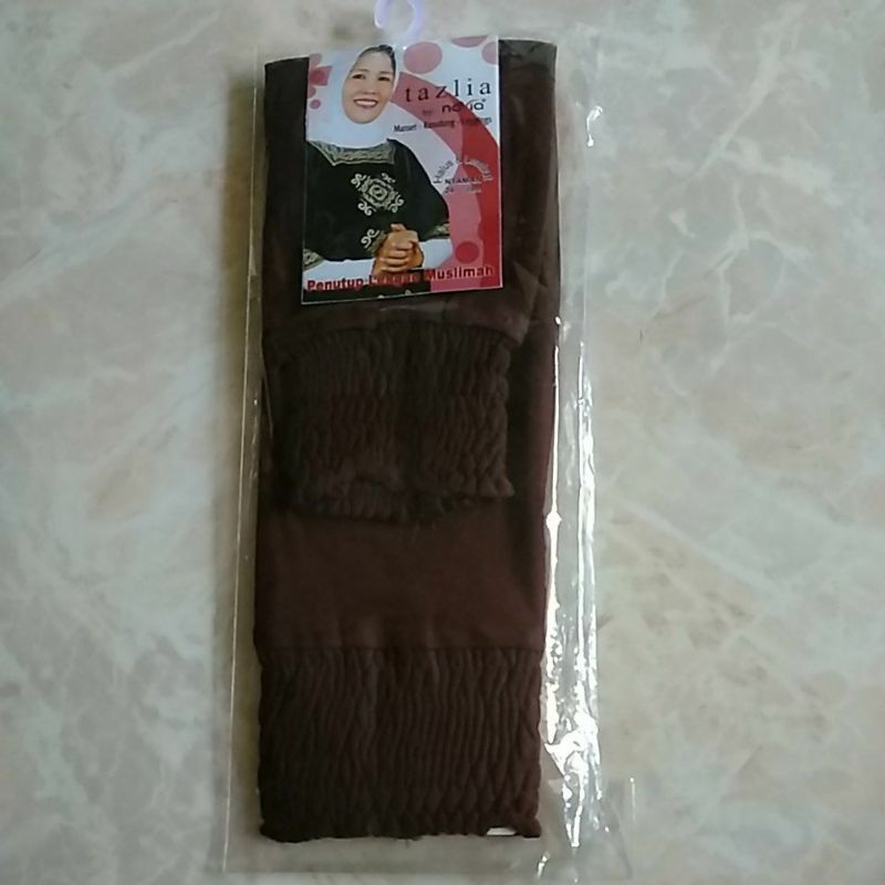 manset tangan kerut pendek /manset tangan original TAZLIA/manset SMOKE-Coklat tua