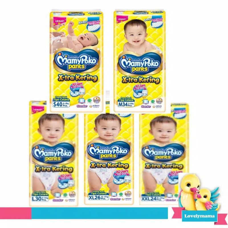 Mamypoko pants x-tra kering extra S40 M34 L30 XL26 XXL24 mamy poko S 40 M 34 M 34 L 30 L 30 XL26