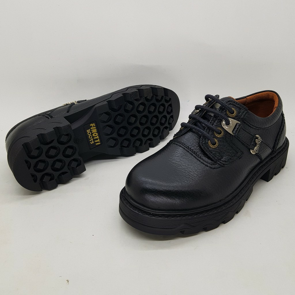 Sepatu Finotti 97512 Sepatu Boot Pria Kulit Asli Klasik Berkualitas Premium Pendek Tali Kekinian