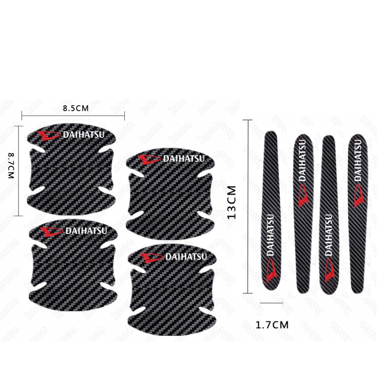 4 / 8pcs Stiker Pelindung Gagang Pintu Mobil Anti Gores Bahan Carbon Fiber Untuk Rockyla Xenia Ceria Taruna Classy