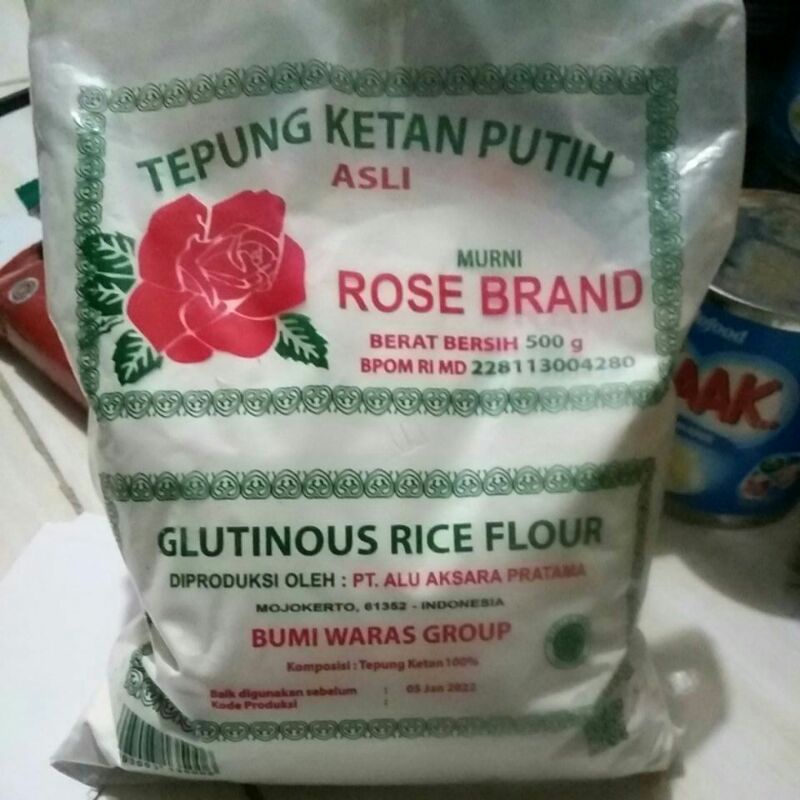 

Tepung ketan putih Rose brand 500g