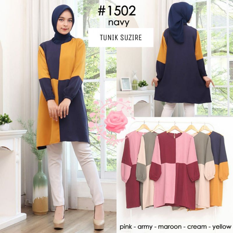 MODEL TERBARU/TUNIK SHAKILA/TUNIK WANITA KEKINIAN/TUNIK KOMBINASI/TUNIK KONDANGAN/TUNIK KASUAL/TUNIK