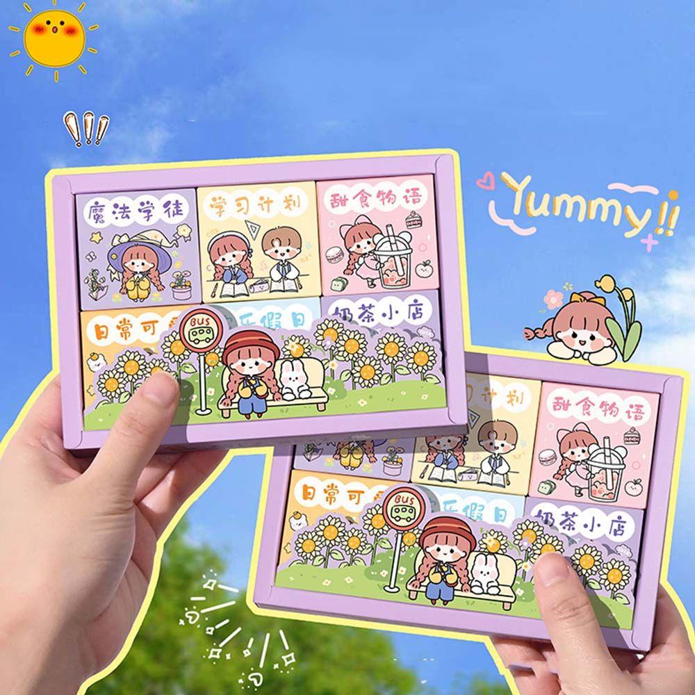 Agustina Kartun Stiker Set DIY 300 Pcs Stiker Hias Hadiah Siswa Foto Jurnal Stiker Scrapbooking Deacls