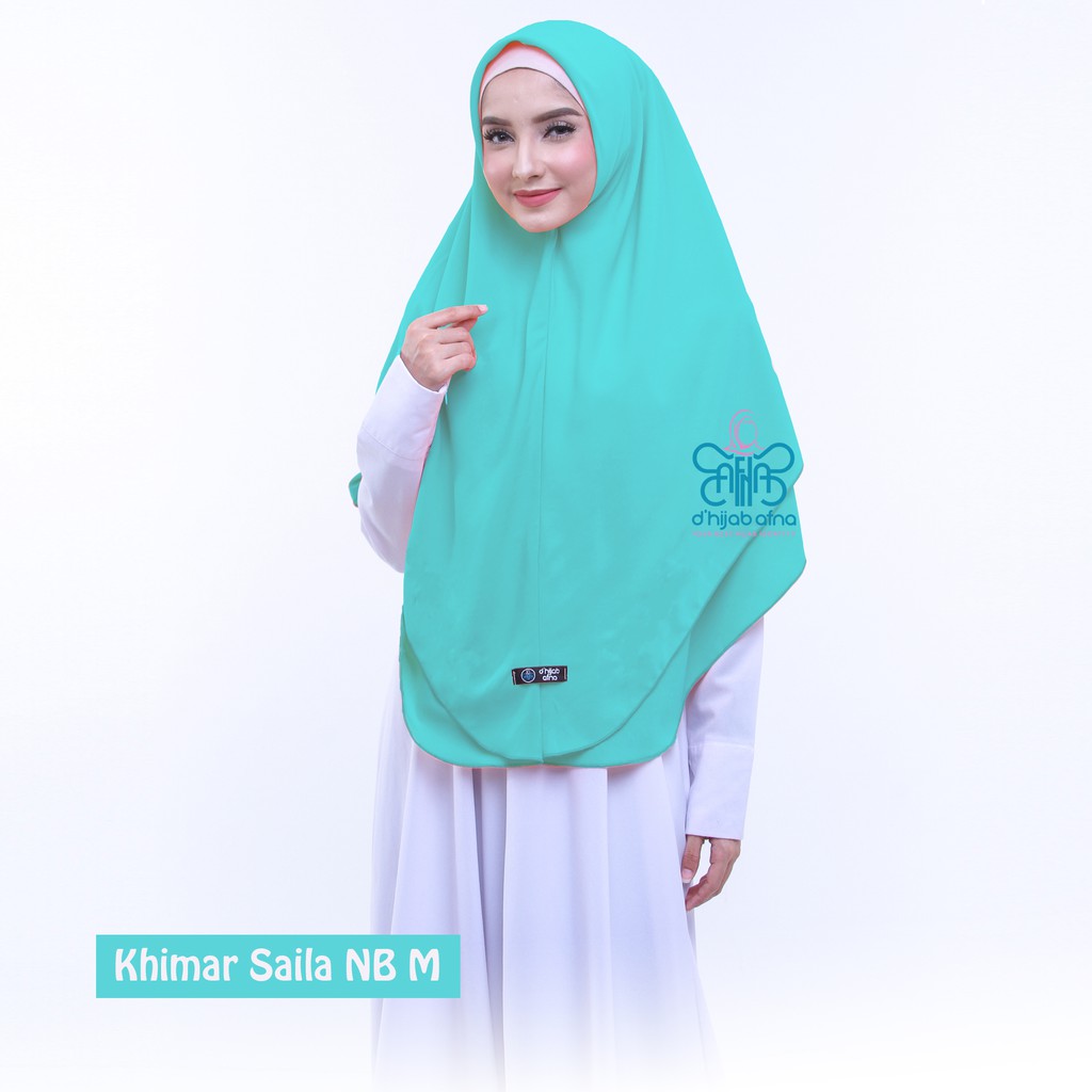 Afna Khimar Saila NB M - Hijab Jilbab Khimar Kerudung Syari Segi Empat Instant Wolfis