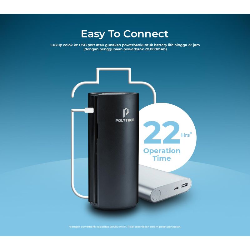 Polytron Airee Personal Air Purifier HEPA Filter H13 UVC Lamp PCP 01