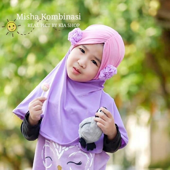 Jilbab Baby Aysila Motif/ Kerudung Anak/ Hijab Bayi Newborn/ Khimar