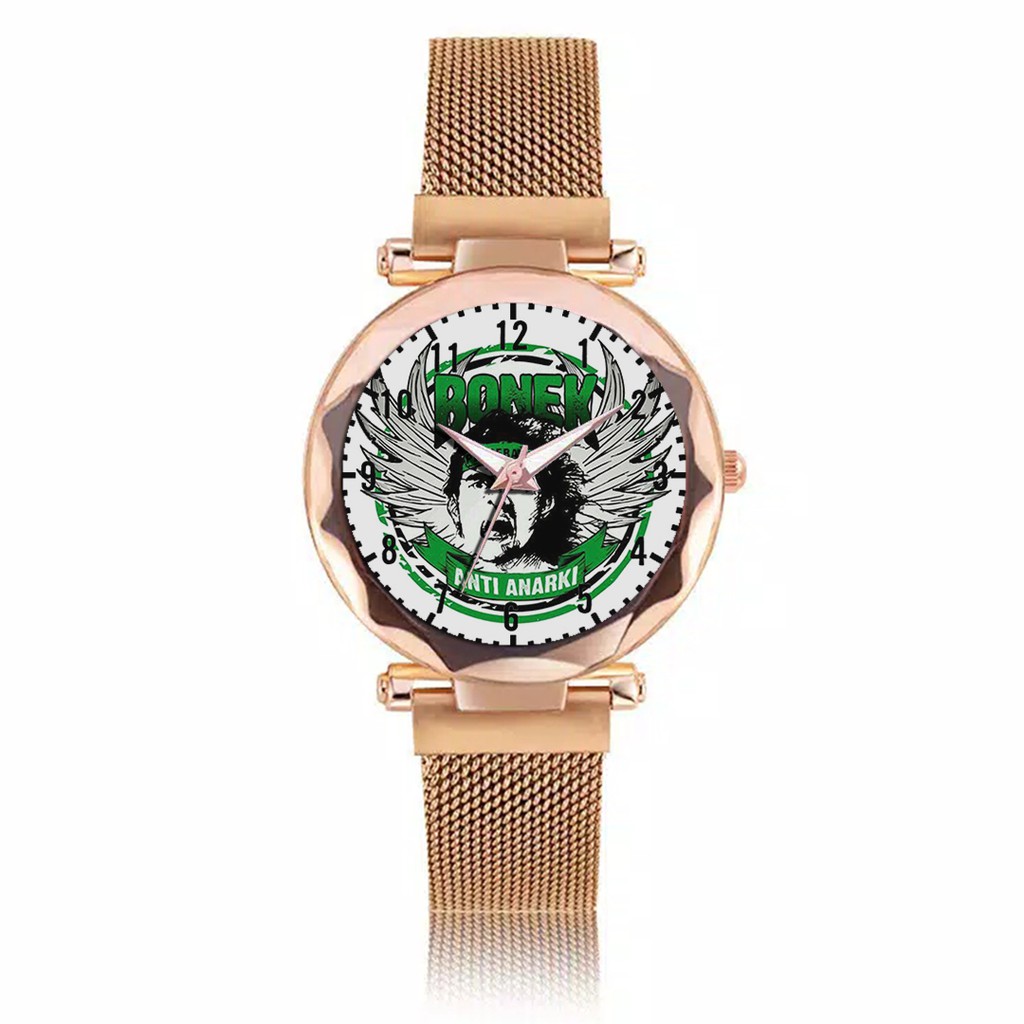 Jam Tangan Wanita Custom - Bonita PERSEBAYA MOTIF 8 Free Box &amp; Batre Cadangan